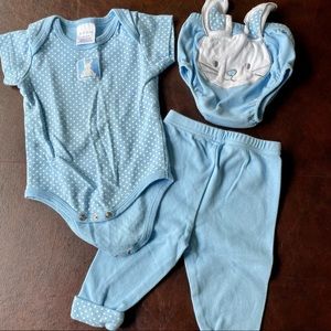 Size 3-6 mos 3-piece bunny set.